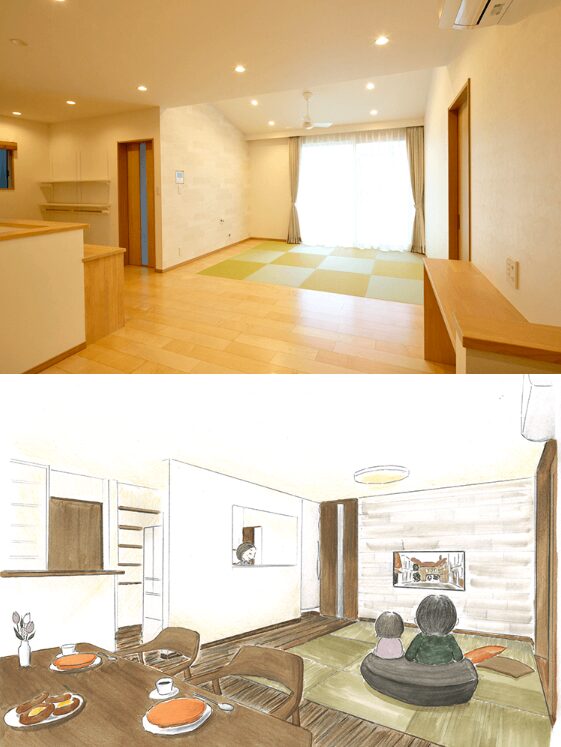 住み心地と家事ラクを叶えた家族の住まい | ひとつひとつ、たしかな家づくり。福山市・府中市で完全自由設計の注文住宅 | 道下工務店